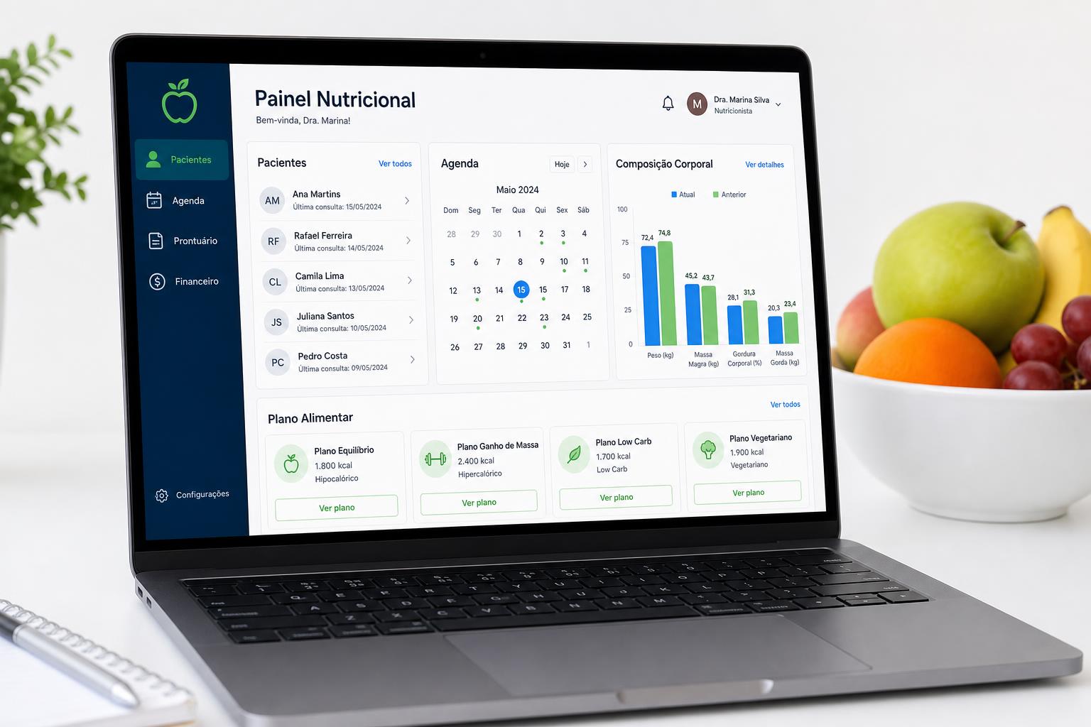 Painel da agenda Quattrenutri